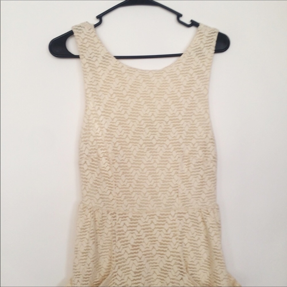 Free People Size Medium Off White Lace Mini Dress - Picture 4 of 6
